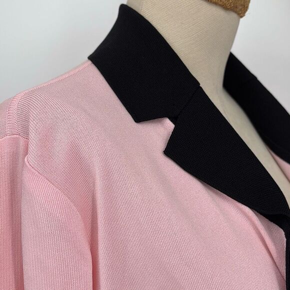 Exclusively Misook Open Front Collared Side‎ Slit Cardigan Jacket Pink S - Picture 9 of 13